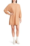 Bb Dakota By Steve Madden Olivia Long Sleeve Sweater Minidress In Camel