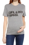 BUN MATERNITY GIRL & BOY MAMA JERSEY MATERNITY/NURSING GRAPHIC TEE,344 GBV