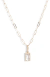 Anzie Melia White Topaz Pendant Necklace In White Gold