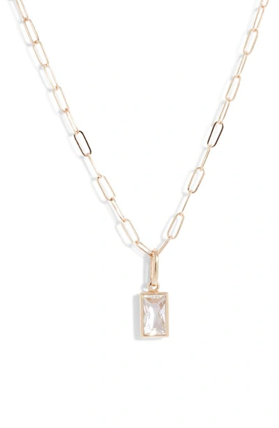 Anzie Melia White Topaz Pendant Necklace In White Gold