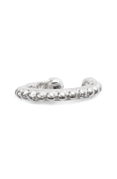 Anzie Dew Drop Beaded Ear Cuff In Silver