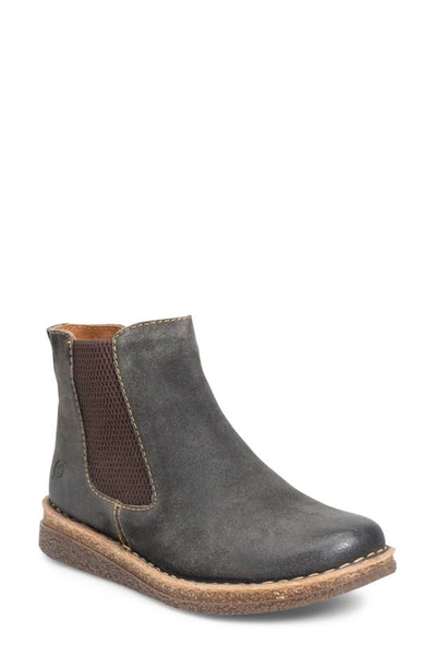 Born Faline Wedge Chelsea Boot In Dark Grey Distressed