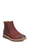 Born Faline Wedge Chelsea Boot In Dark Red Distressed