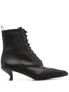 THOM BROWNE LACE-UP WINGTIP ANKLE 50MM BOOTIES