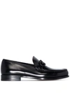Ferragamo Leather David Loafer With Gancini Hook For Men In Schwarz