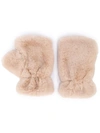 Apparis Ariel Faux-fur Fingerless Gloves In Nude