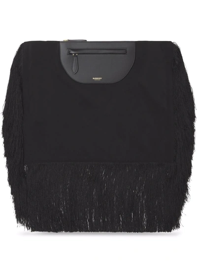 Burberry Olympia Fringe-detail Clutch Bag In Black