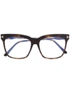 Tom Ford Wayfarer-frame Glasses In Braun