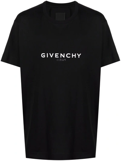 Givenchy White Cotton Reversible T-shirt In Black