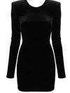 PATRIZIA PEPE LONGSLEEVED VELVET MINI DRESS