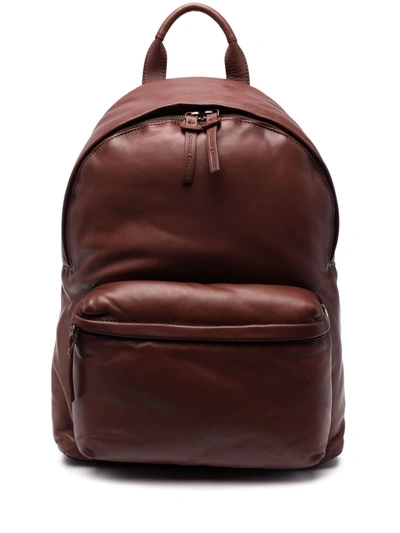 Officine Creative Oc Pack Leather Backpack In Braun
