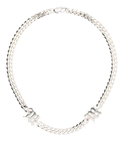 Misbhv Monogram Curb Chain Necklace In Silber