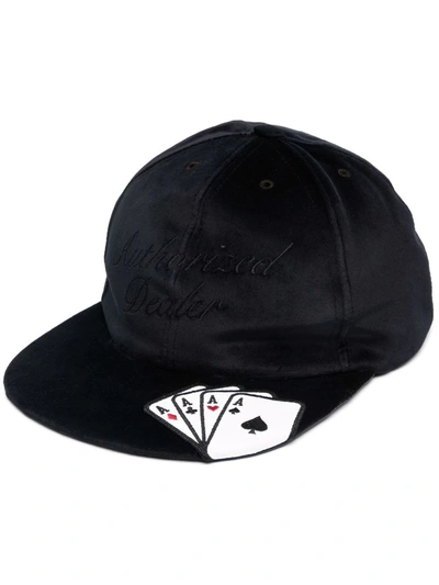 JUST DON VELVET CARD-EMBROIDERED CAP