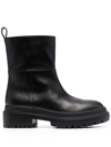 L'autre Chose Leather Ankle Boots In Schwarz