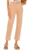 Re/done Originals 70s Ultra High Rise Stove Pipe In Washed Khaki