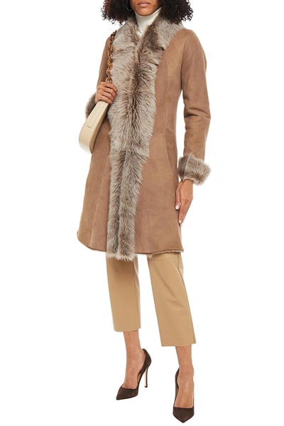 Dom Goor Shearling Coat In Beige