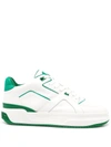 Just Don Luxury Courtside Low Leather Sneakers In White Green