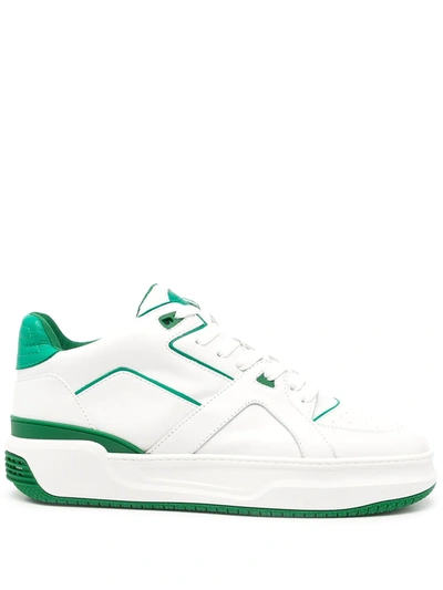 Just Don Luxury Courtside Low Leather Sneakers In White