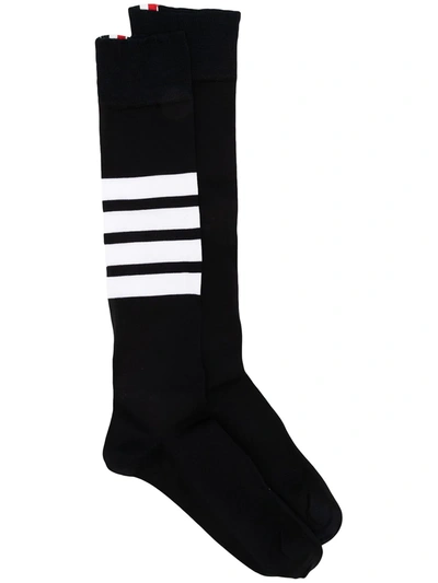 Thom Browne 4-bar Stripe Socks In Black