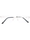 Cartier Rimless Rectangular Titanium Glasses In 银色