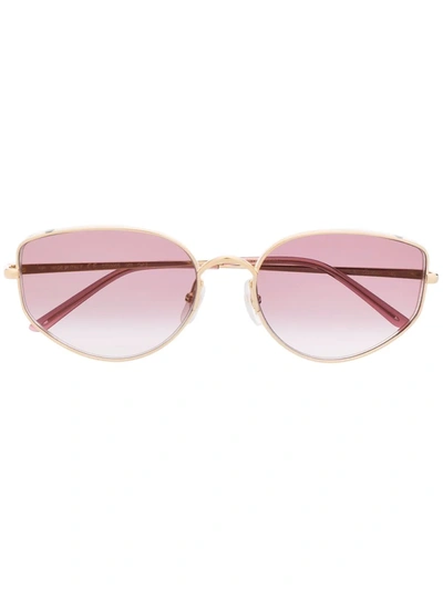 Cartier Panther-detail Sunglasses In 黄色