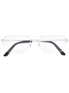 Cartier Rectangular-frame Glasses In Silver