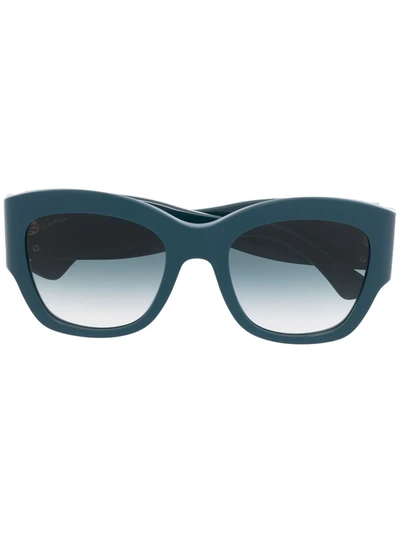 Cartier Oversized Acetate Cat-eye Sunglasses In 001 Black