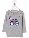 Paul Smith Junior Binoculars-motif Cotton T-shirt In 灰色