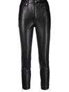 MICHAEL KORS FAUX-LEATHER ZIP-DETAILED TROUSERS