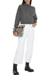 Frame Relaxed Wide Leg Utility Jeans In Dark Gray
