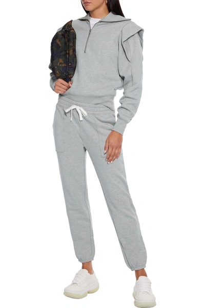 Frame Mélange French Cotton-terry Track Trousers In Grey