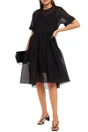 Victoria Beckham Organza-layered Midi Dress In Black