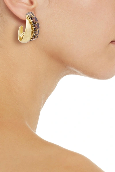 Zimmermann Gold-tone Crystal Hoop Earrings