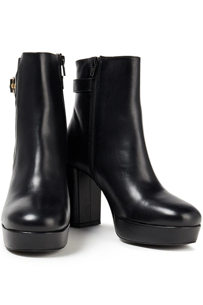 Claudie Pierlot Plateau Leather Ankle Boots In Black