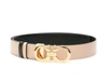 Ferragamo Gancini-buckle Reversible Leather Belt In Beige,black