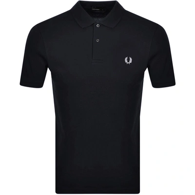 Fred Perry Plain Polo T Shirt Navy In Blue