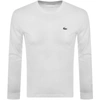 Lacoste White Embroidered Long Sleeve T-shirt In White