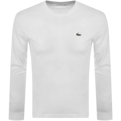 Lacoste White Embroidered Long Sleeve T-shirt