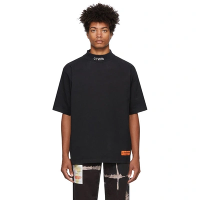 Heron Preston Mock Neck Style T-shirt In Black,white