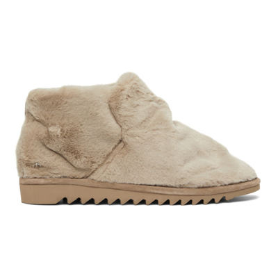 Rag & Bone Eira Grosgrain-trimmed Faux Fur Ankle Boots In Mink