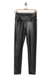 Bagatelle High Waist Faux Leather Liquid Leggings In Black