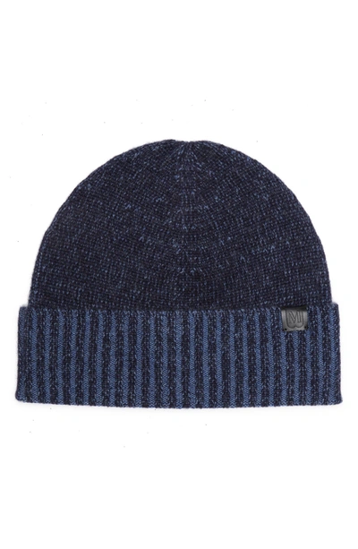 Amicale Marled Ribbed Cuff Cashmere Beanie In 418nvydn