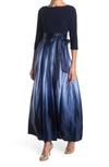 Slny Sl Fashions 3/4 Length Sleeve Ombre Dress In Navy/ Wed