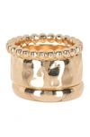 Nordstrom Rack Hammered Band Ring Set In Gold