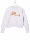 Palm Angels Teddy Bear-print Cotton Sweatshirt In Grey