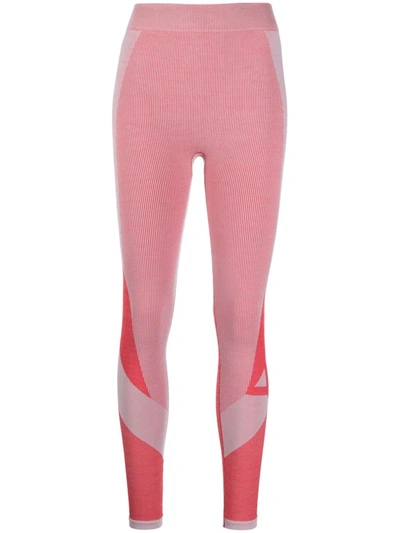Y-3 Ribbed Knit Stretch Leggings In Red