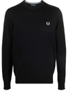 Fred Perry Mens Long Sleeve Twin Tipped T-shirt In Black