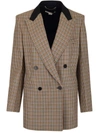 Stella Mccartney Meya Checked Double-breasted Blazer In Beige