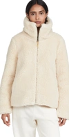 Apparis Tamika Faux Wool Fleece Short Coat In Oat