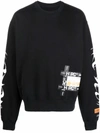 Heron Preston Printed Sweatshirt In Black White